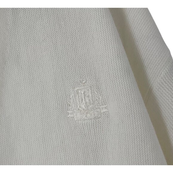 Vintage Izod Mens XLT Tall White Cardigan Sweater Button-Up Embroidered Logo USA - Picture 3 of 7